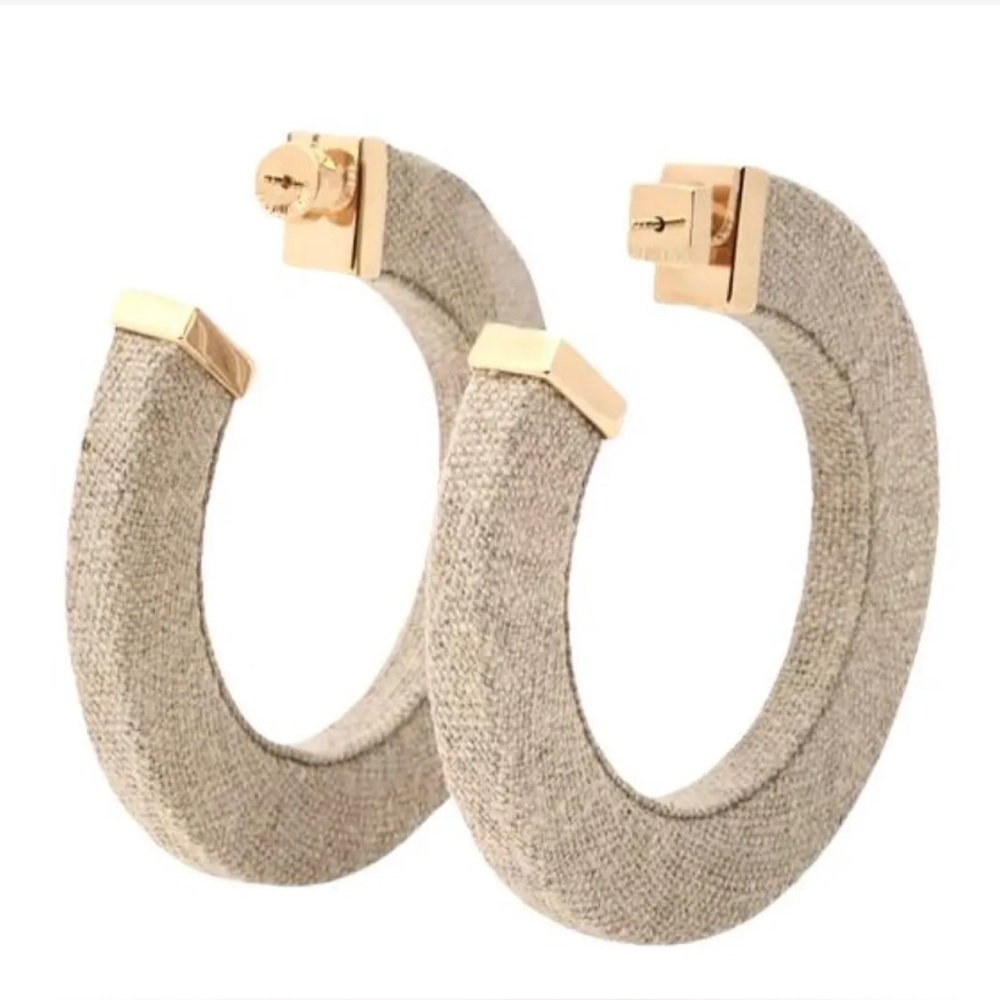 Jacquemus - La Creole Linu linen hoop earrings